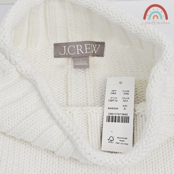 New! J. Crew 2025 Rollneck Sweater Ivory S - Picture 13 of 15